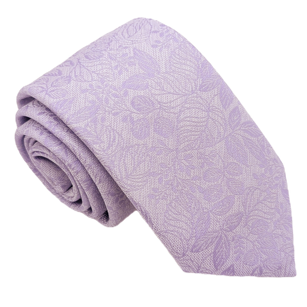 Cool Lilac Woodland Leaves Wedding Tie