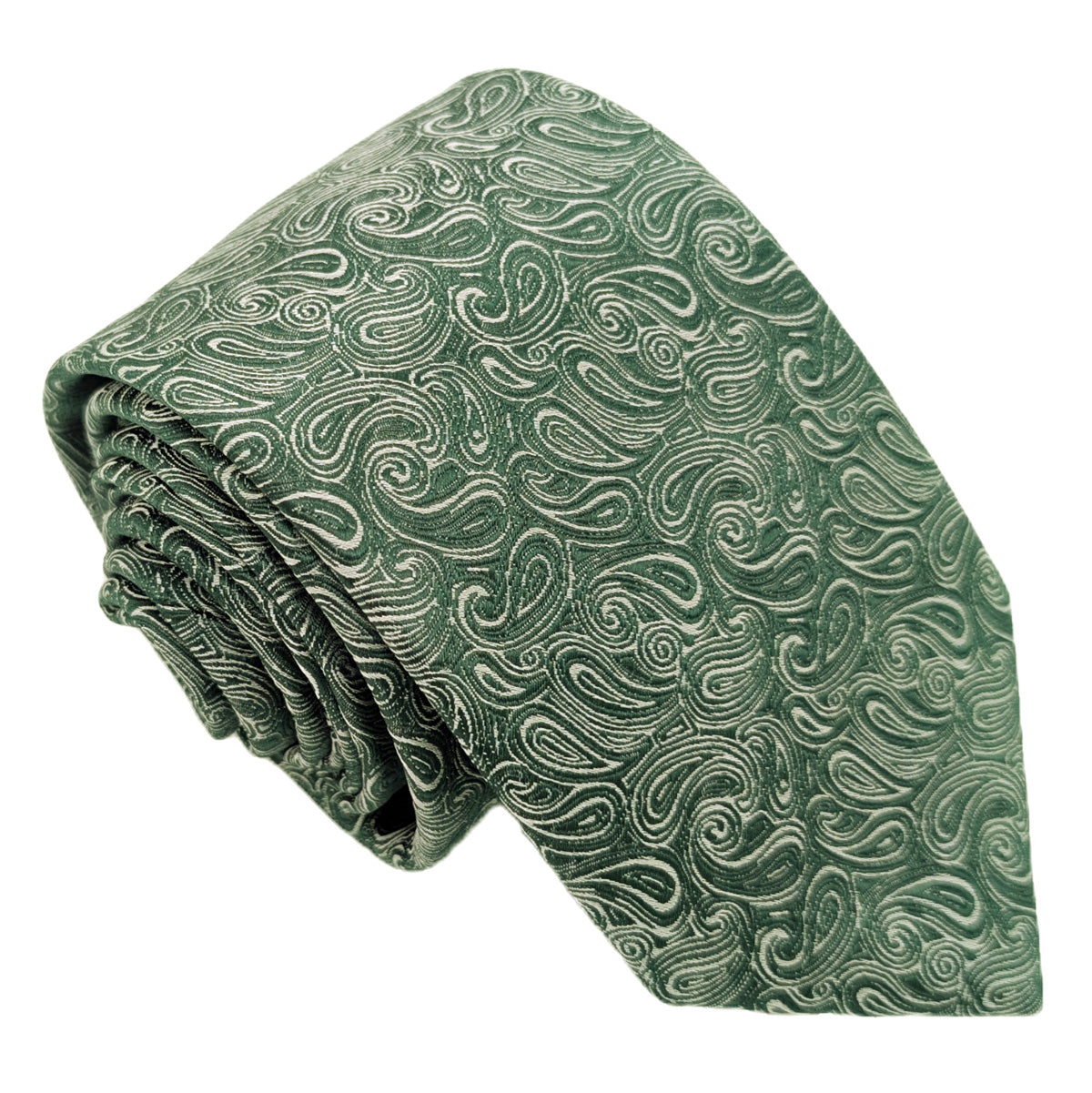 Dark Green Paisley Wedding Tie