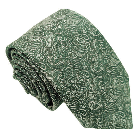 Dark Green Paisley Wedding Tie