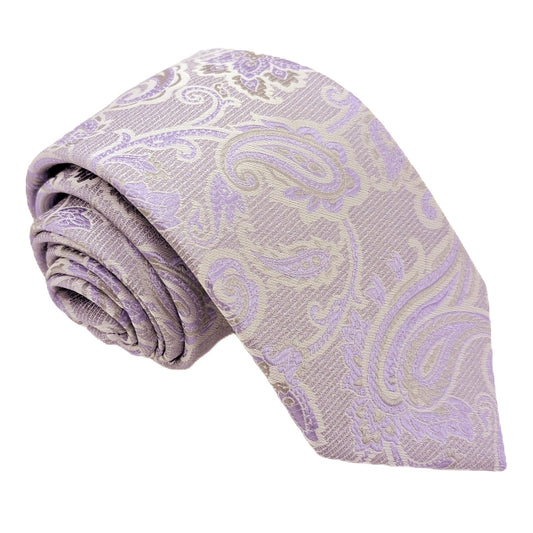 Cool Lilac Baroque Paisley Wedding Tie