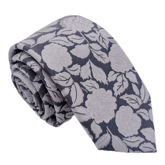 Bold Navy Rose Wedding Tie