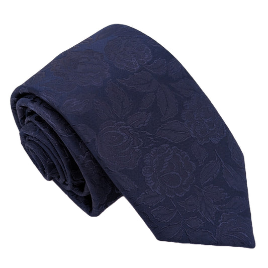 Navy Roses Wedding Tie