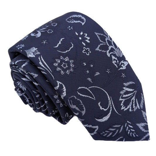 Navy Damask Wedding Tie