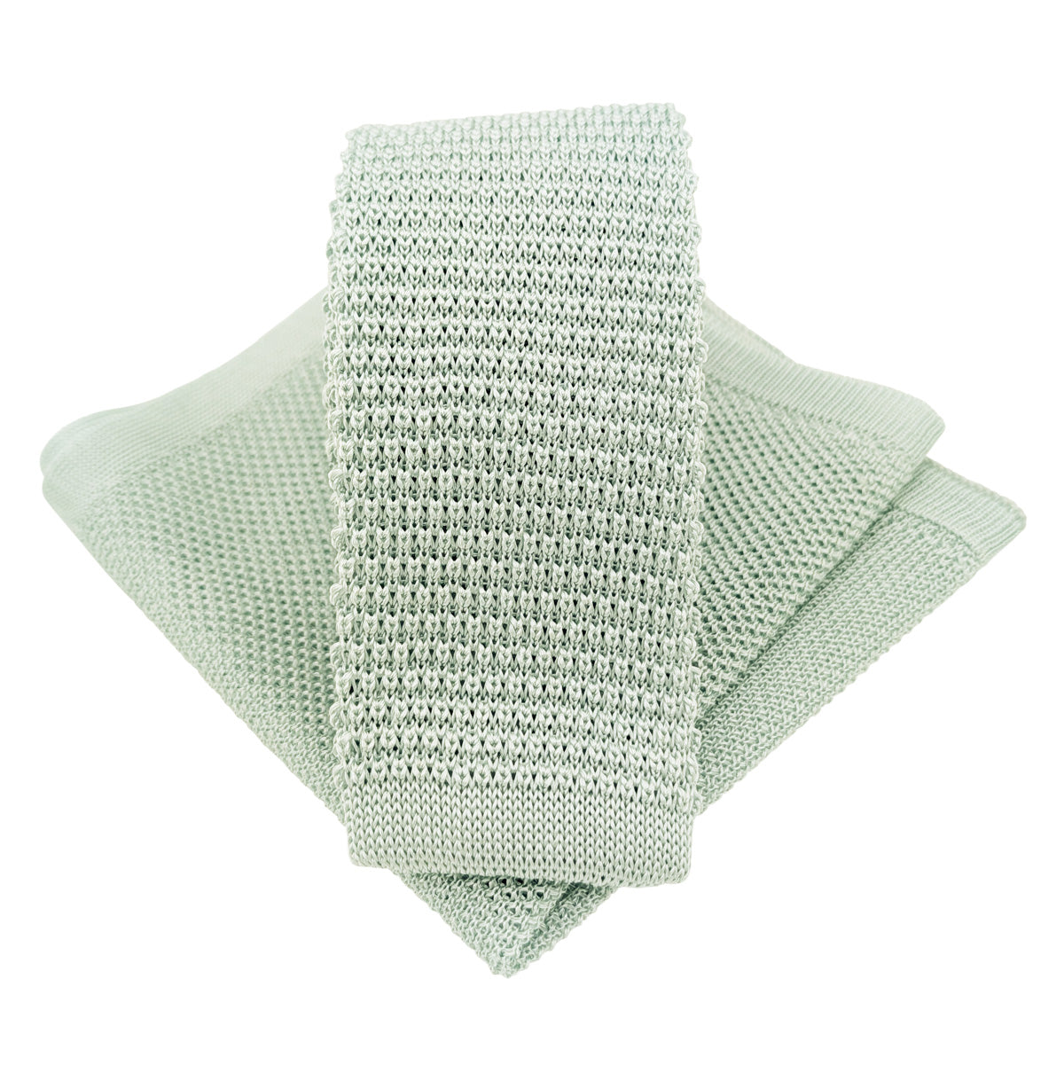 Ice Green Knitted Silk Pocket Square