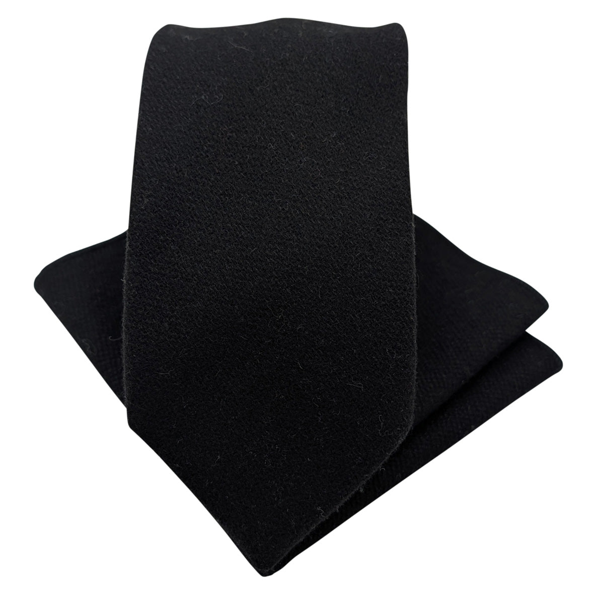 Black Heavy Tweed Pocket Square