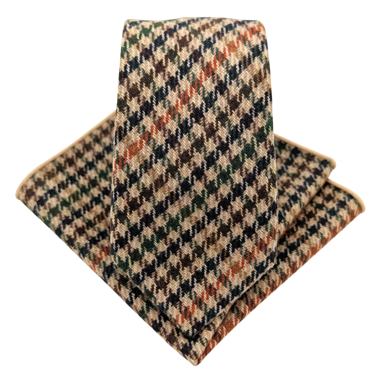 Beige Gingham Pocket Square