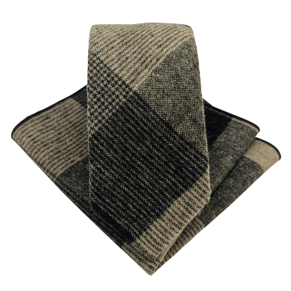 Black & Brown Check Pocket Square