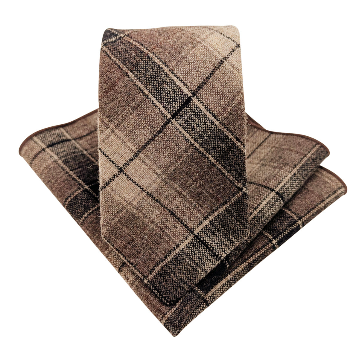 Black & Beige Check Pocket Square