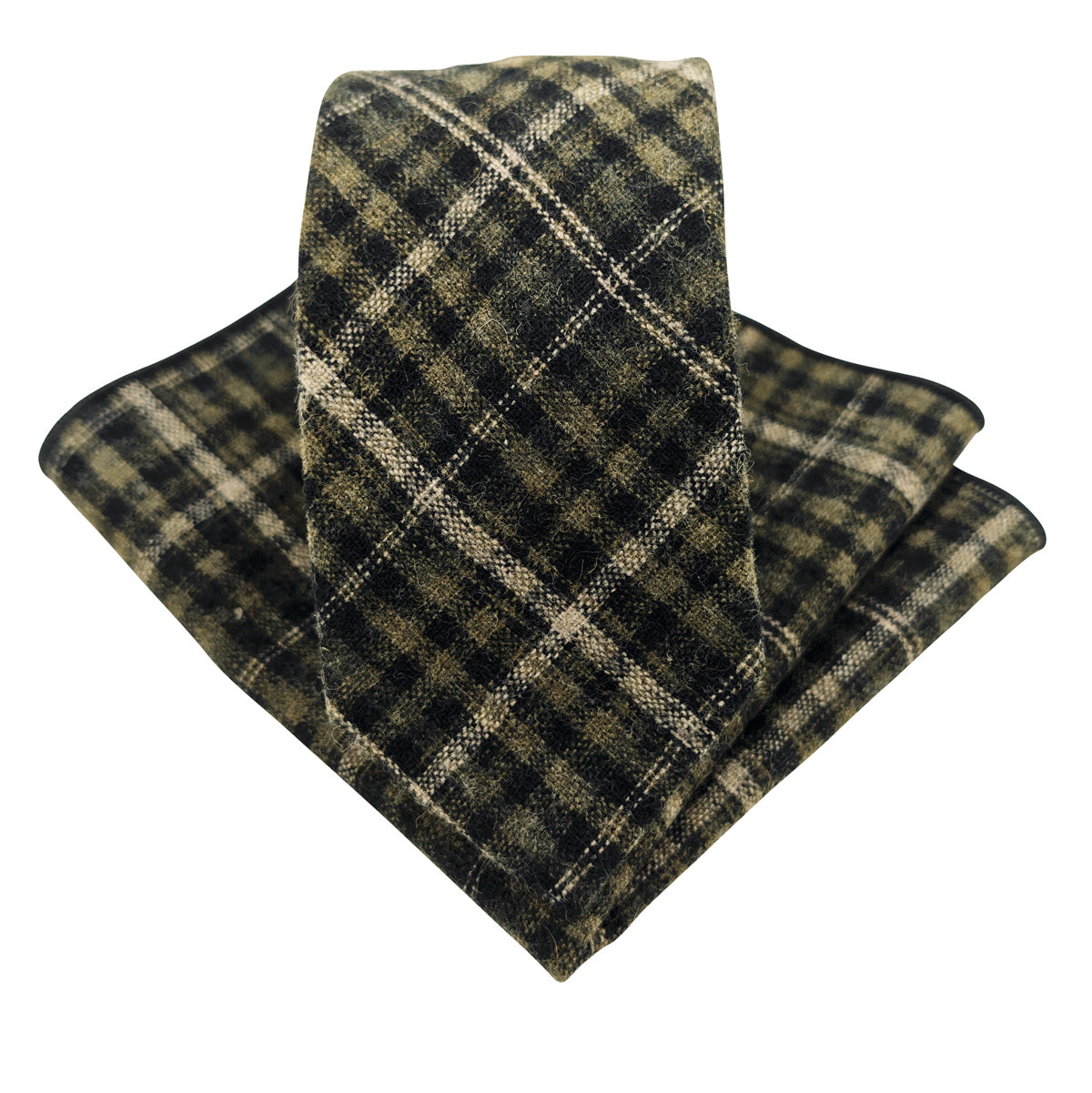 Black & Green Check Pocket Square