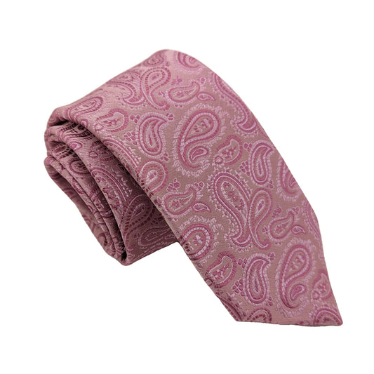 Pink Sky Paisley Wedding Tie