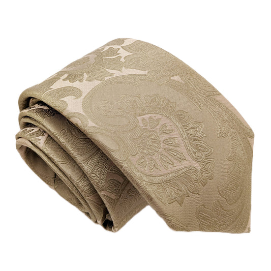 Olive Paisley Silk Wedding Tie