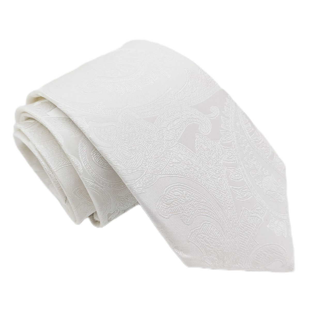 White Paisley Silk Wedding Swatch