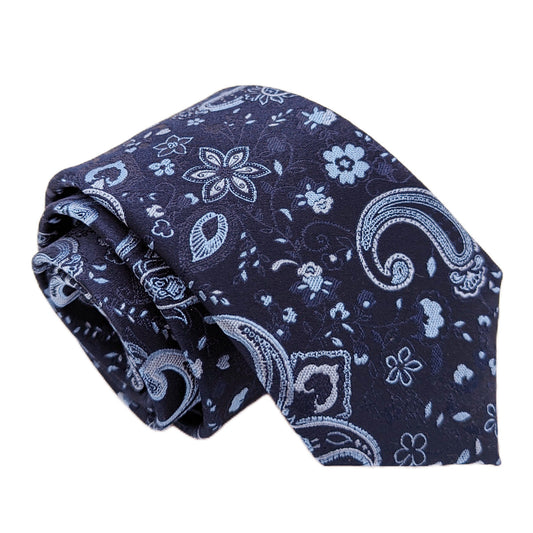 Navy Floral Paisley Wedding Tie