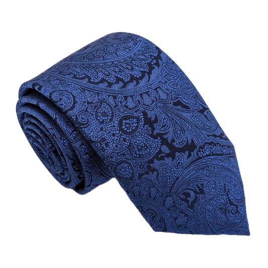 Sapphire & Navy Paisley Wedding Tie