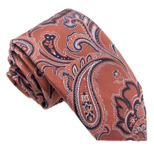 Rust Floral Paisley Wedding Tie