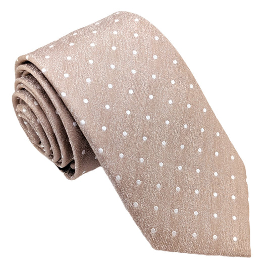 Coffee Dots Silk Wedding Tie