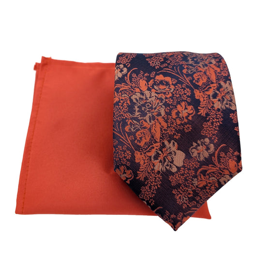 Mix and Match - Navy & Orange Wedding Tie Set