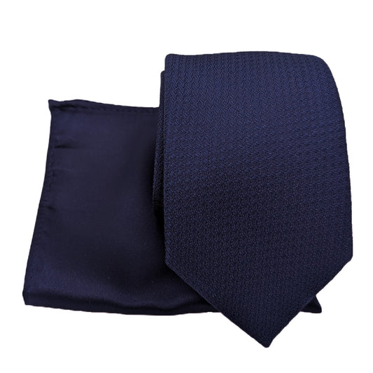 Mix and Match - Navy Patterned & Navy Wedding Tie Set