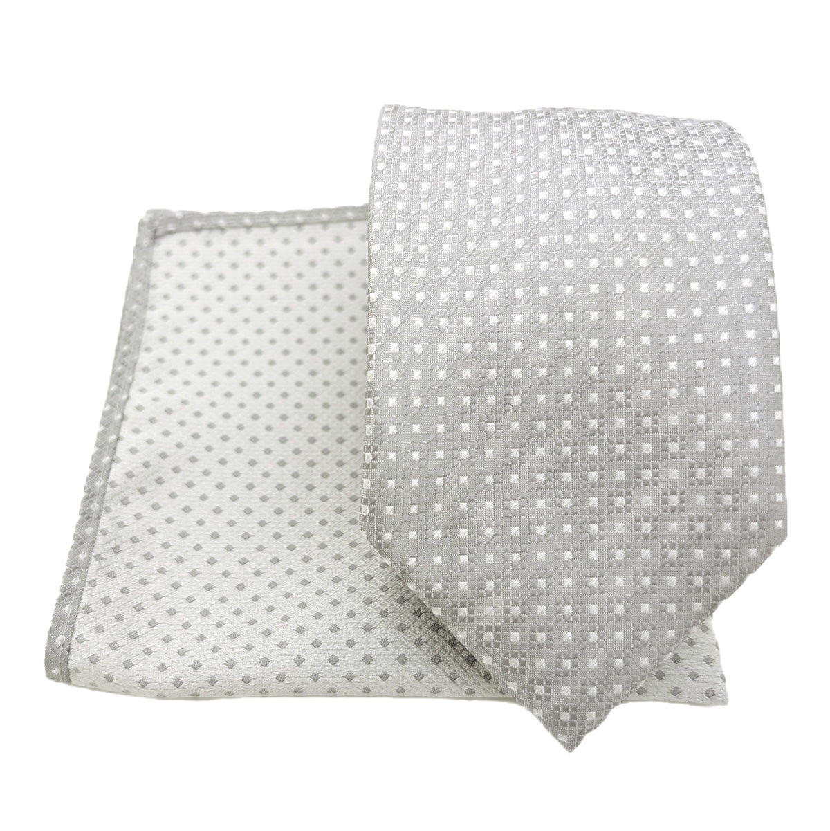 Pearl Grey Diamonds Pocket Square