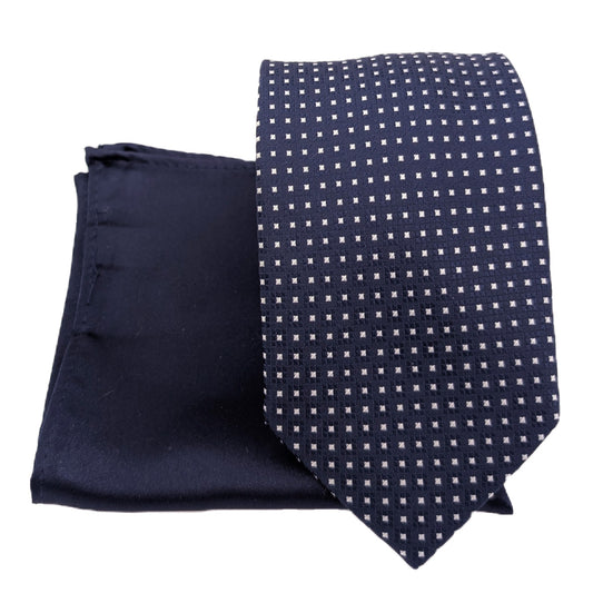 Mix and Match - Navy Patterned & Navy Wedding Tie Set