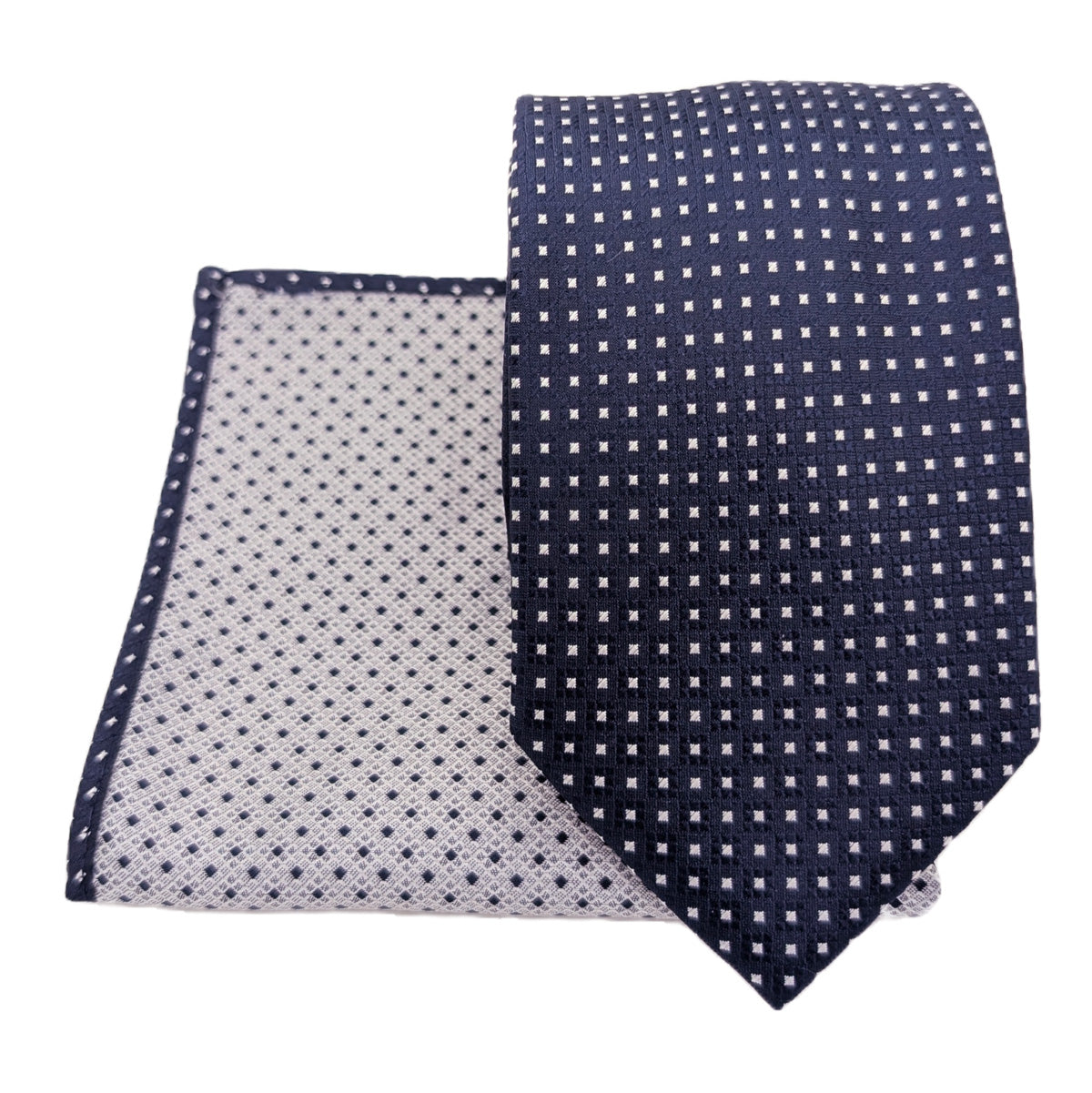 Navy Diamonds Pocket Square