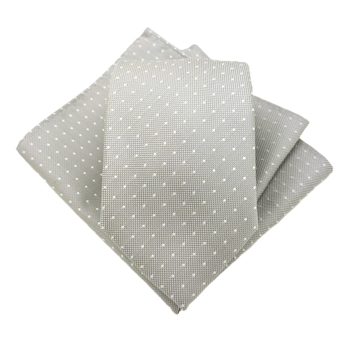 Pearl Grey Pin Dots Wedding Tie