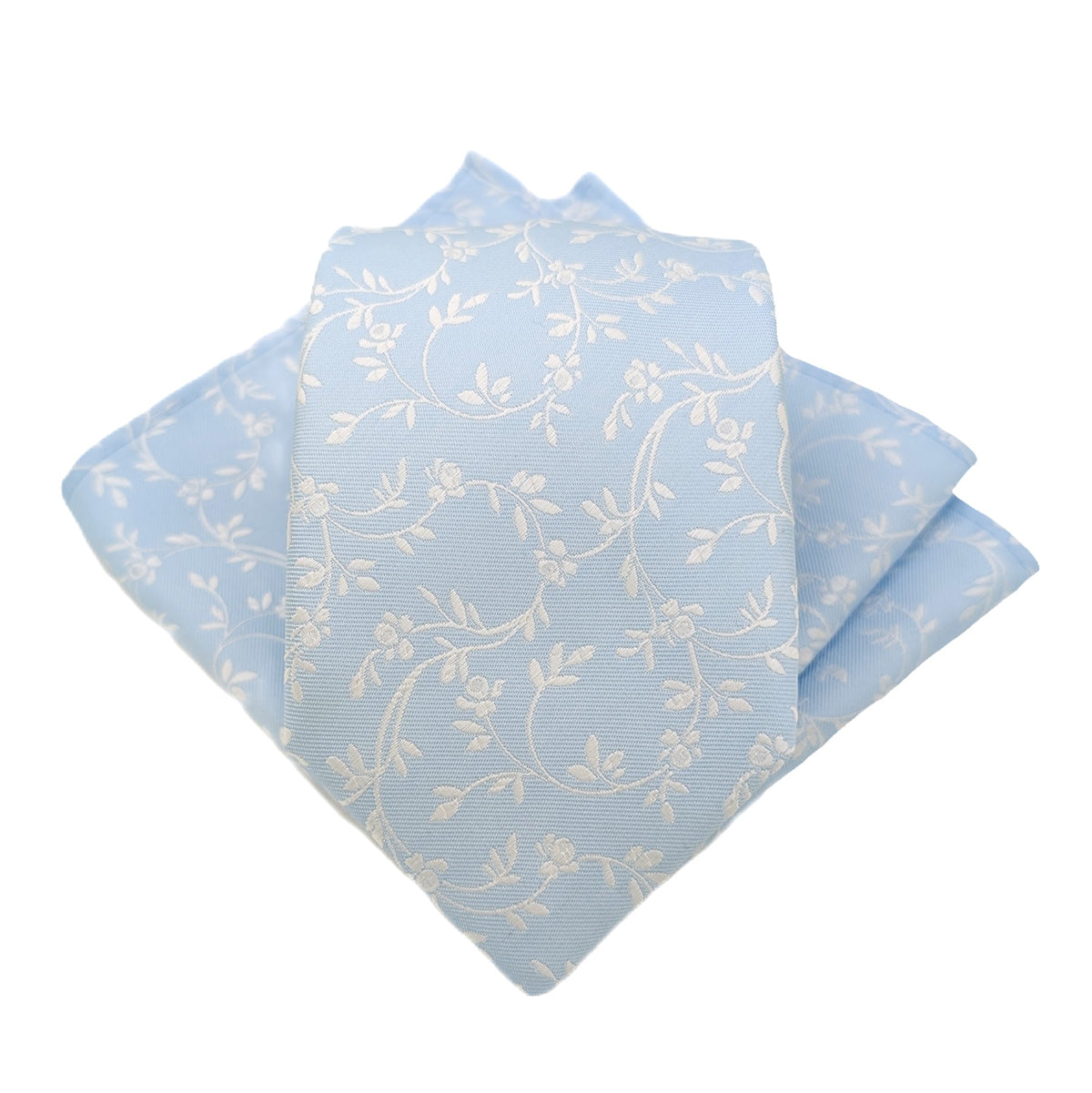 Cloudy Blue Leaves Wedding Tie
