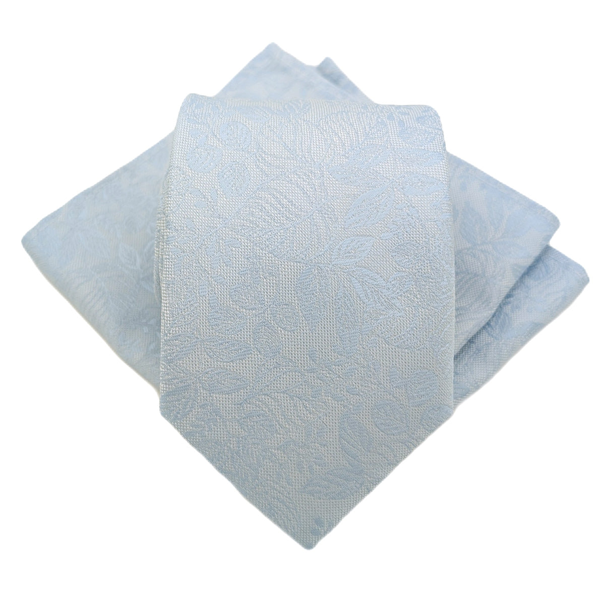 Cloudy Blue Woodland Leaves Wedding Tie