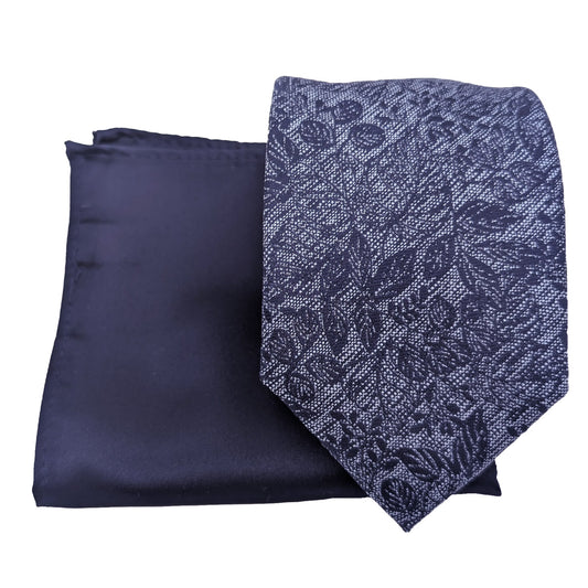 Mix and Match - Navy Patterned & Navy Wedding Tie Set