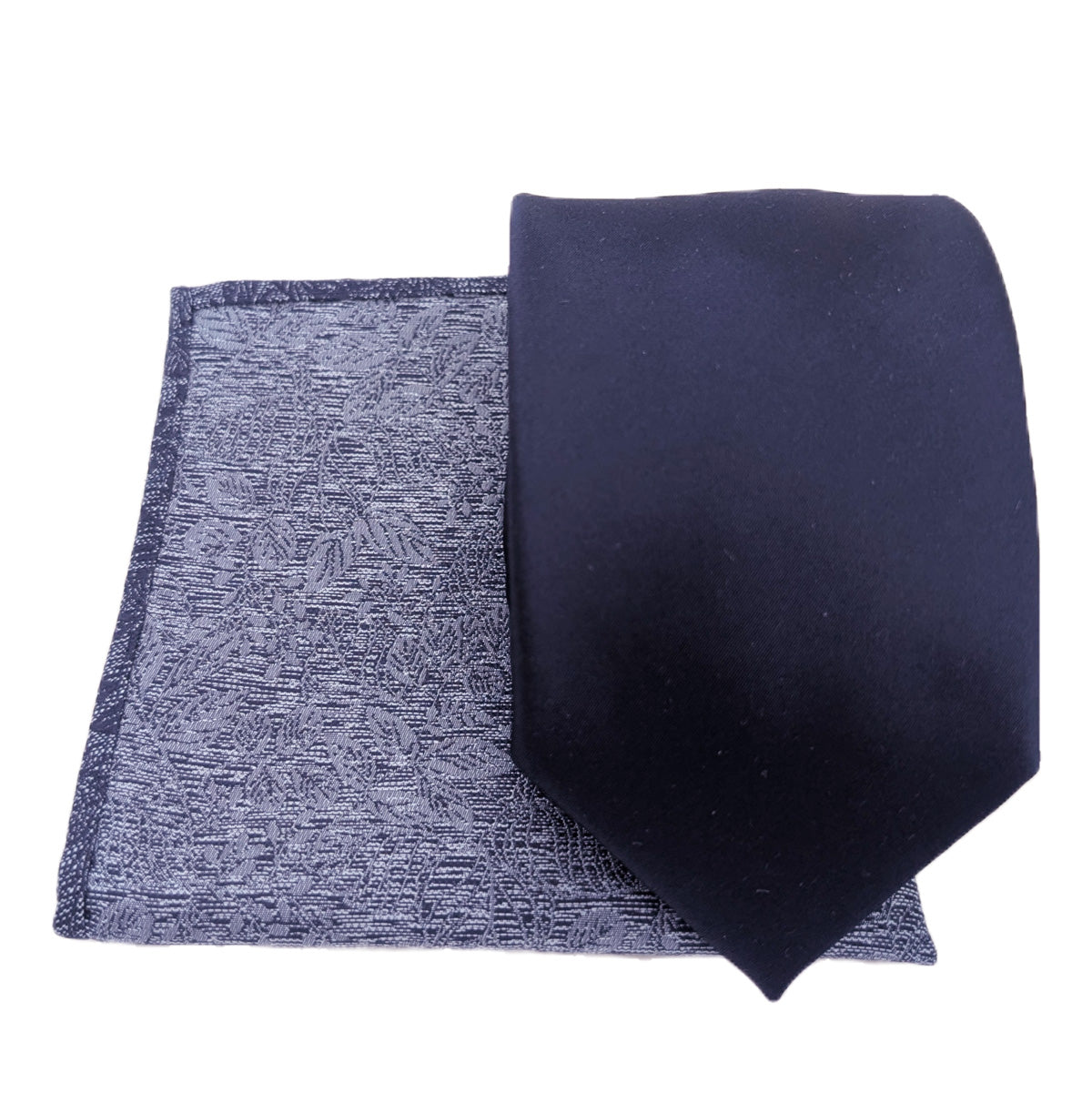 Navy Woodland Leaves Pocket Square