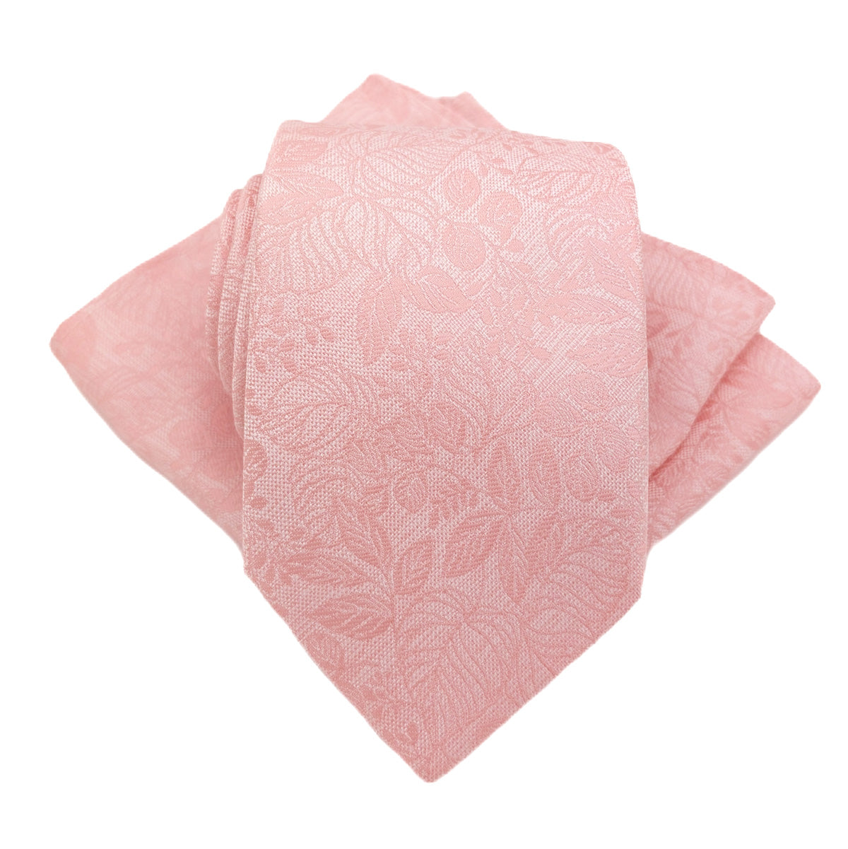 Rose Pink Woodland Leaves Wedding Tie