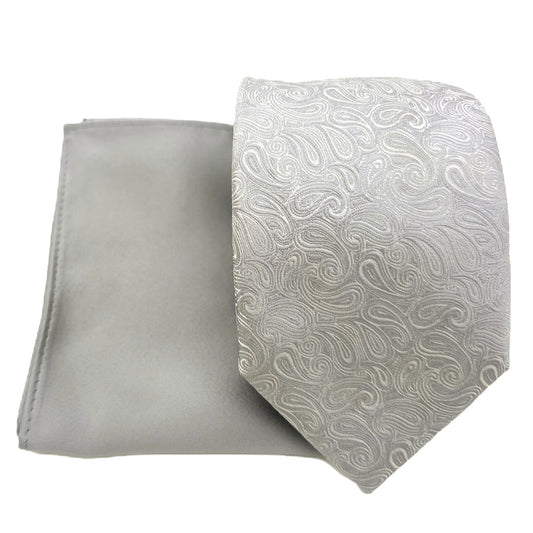 Mix and Match - Grey Patterned & Grey Wedding Tie Set