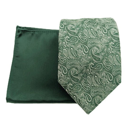Mix and Match - Green Patterned & Green Wedding Tie Set