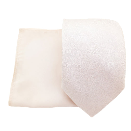 Mix and Match - Ivory Patterned & Ivory Wedding Tie Set