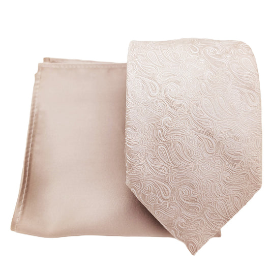 Mix and Match - Oyster Patterned & Oyster Wedding Tie Set