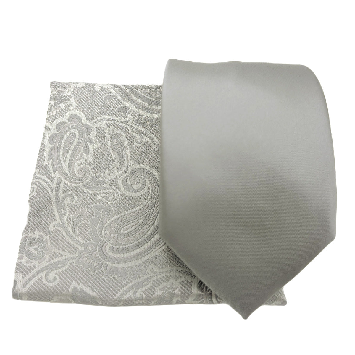 Mix and Match - Grey Patterned & Grey Wedding Tie Set