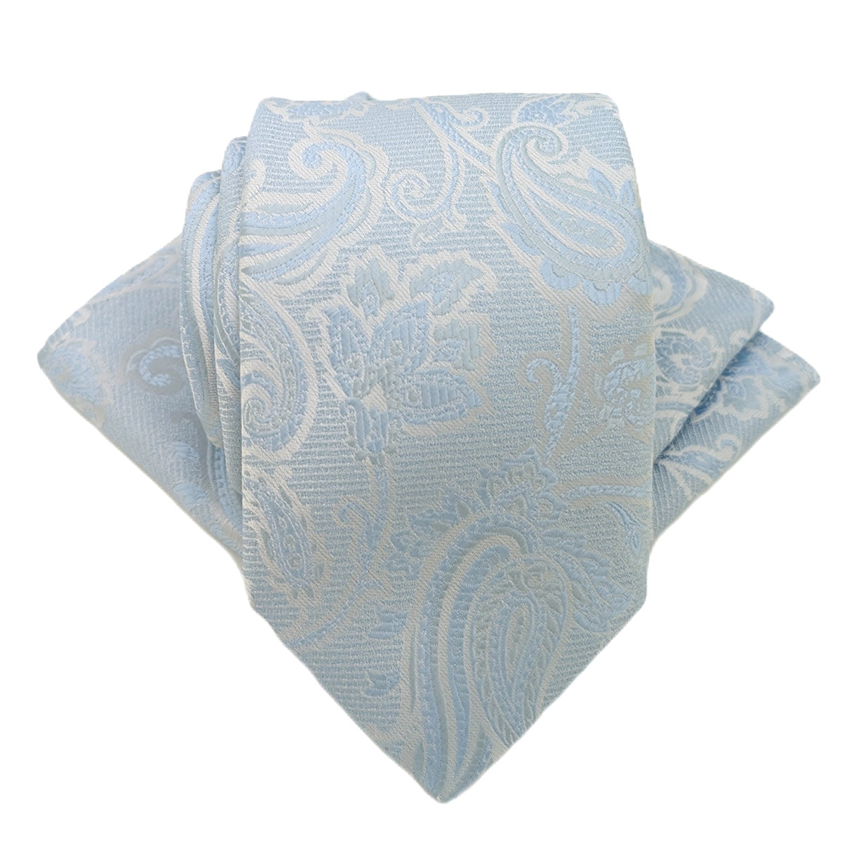 Cloudy Blue Baroque Paisley Wedding Tie