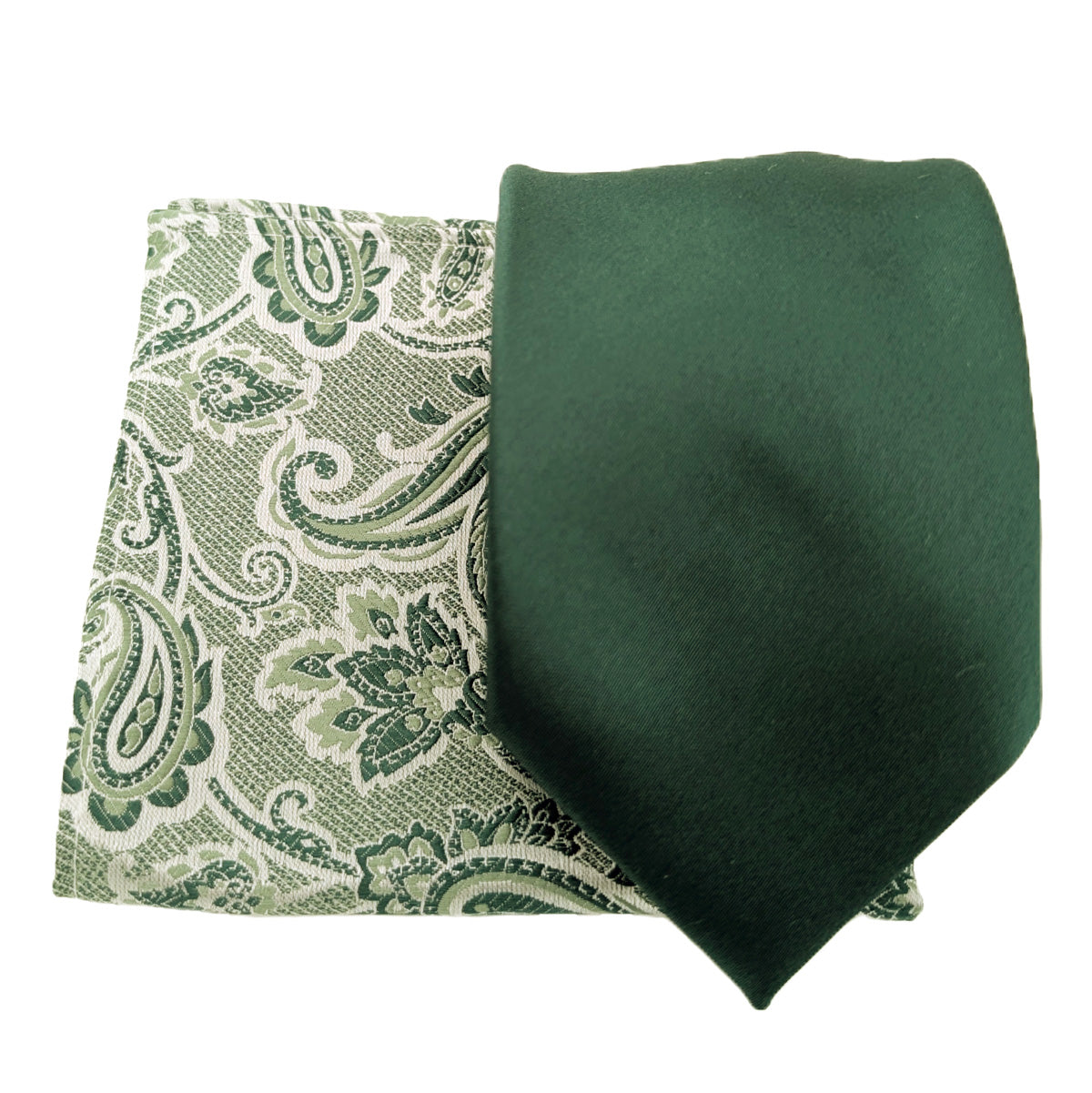 Dark Green Baroque Paisley Pocket Square