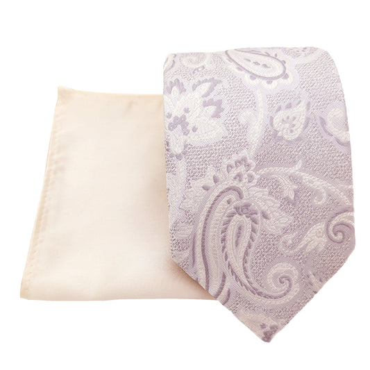 Mix and Match - Ivory Patterned & Ivory Wedding Tie Set