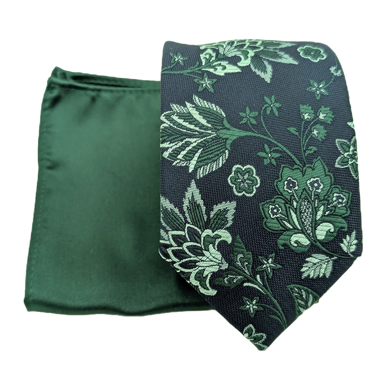 Mix and Match - Green Patterned & Green Wedding Tie Set