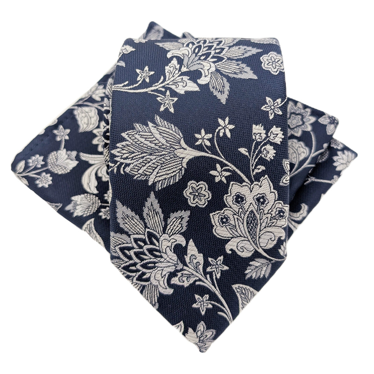 Ivory Damask Pocket Square
