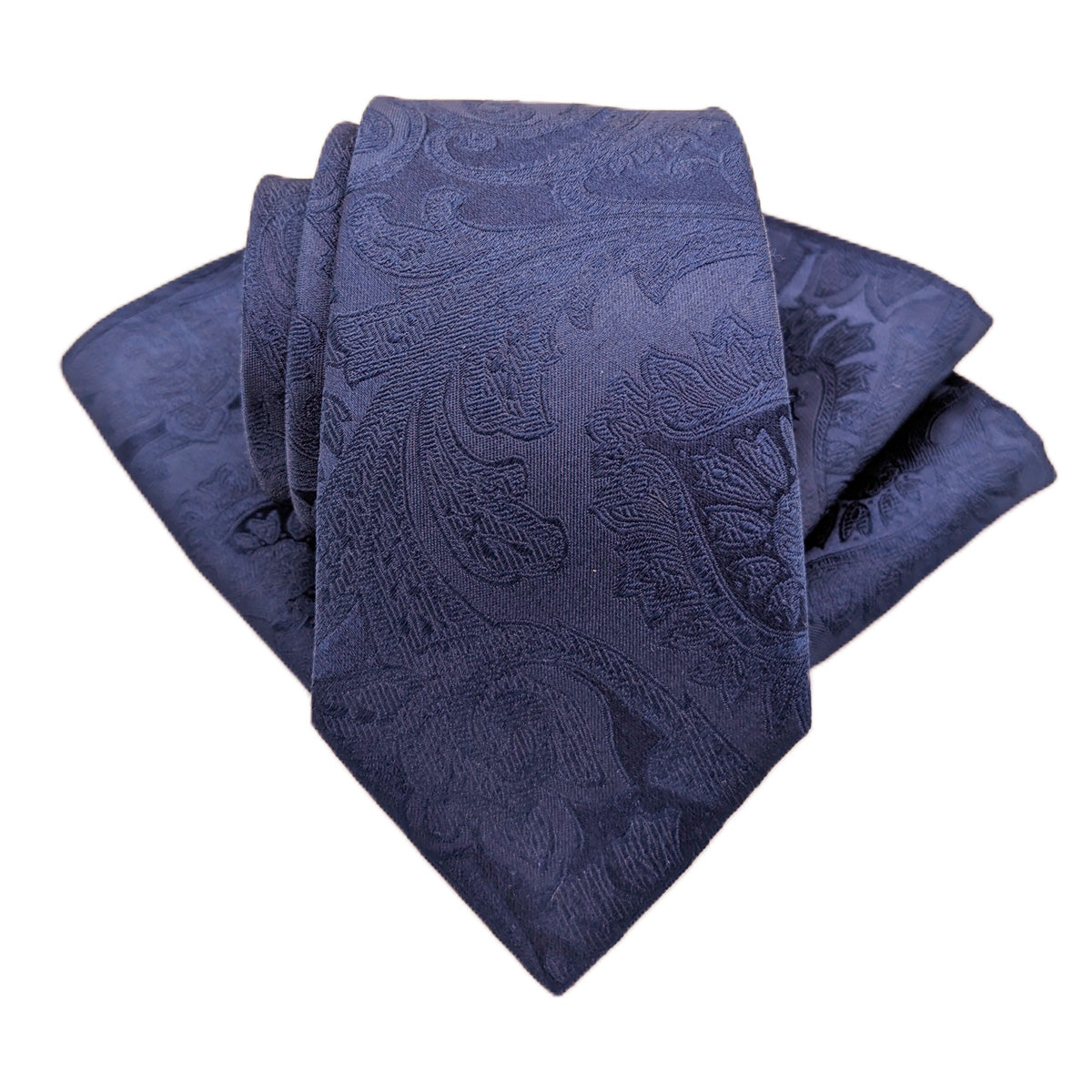 Navy Paisley Silk Wedding Tie