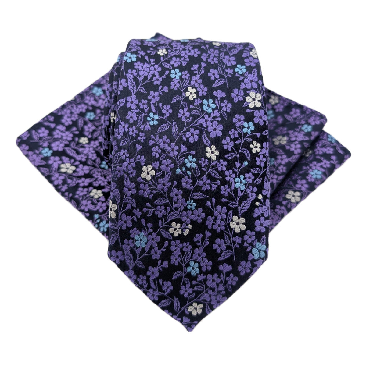 Purple Daisy Floral Pocket Square