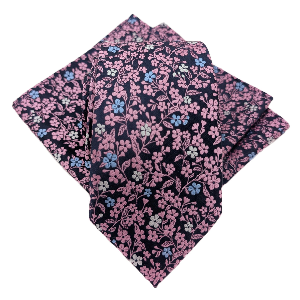 Dusky Pink Daisy Floral Pocket Square