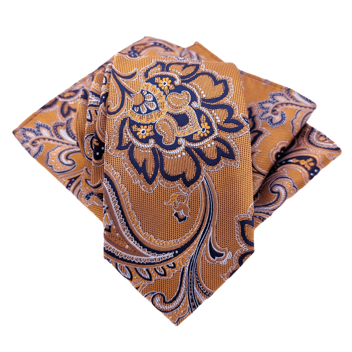 Mustard Floral Paisley Pocket Square