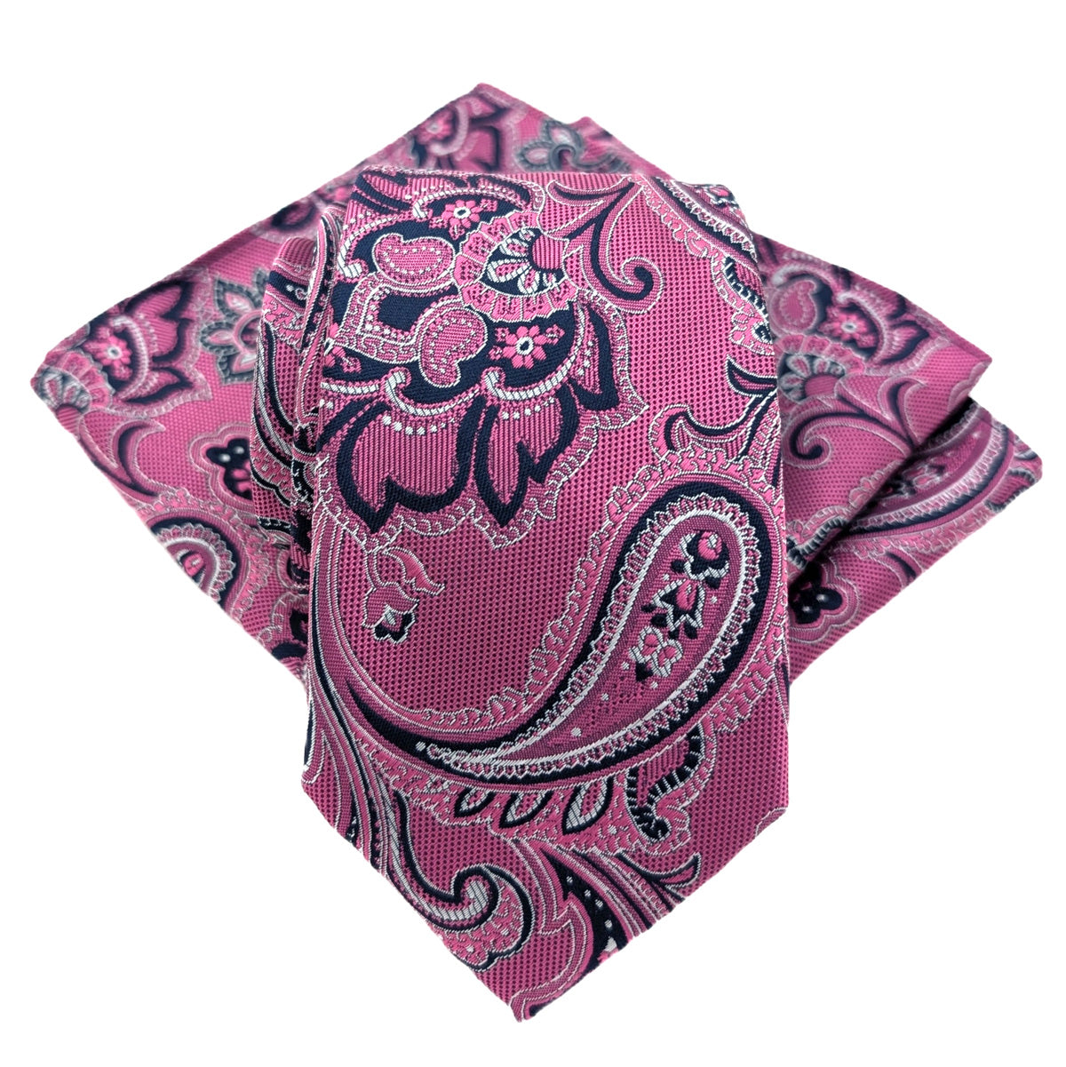 Pink Floral Paisley Pocket Square