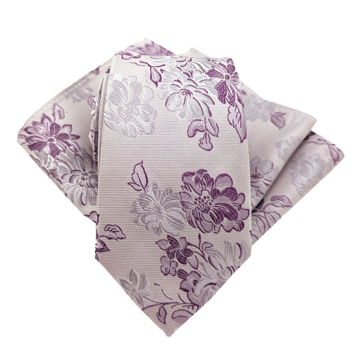 Lilac Floral Silk Pocket Square
