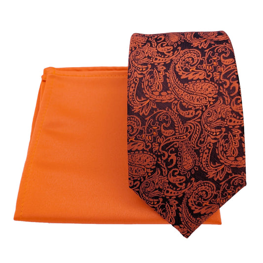 Mix and Match - Black & Orange Wedding Tie Set
