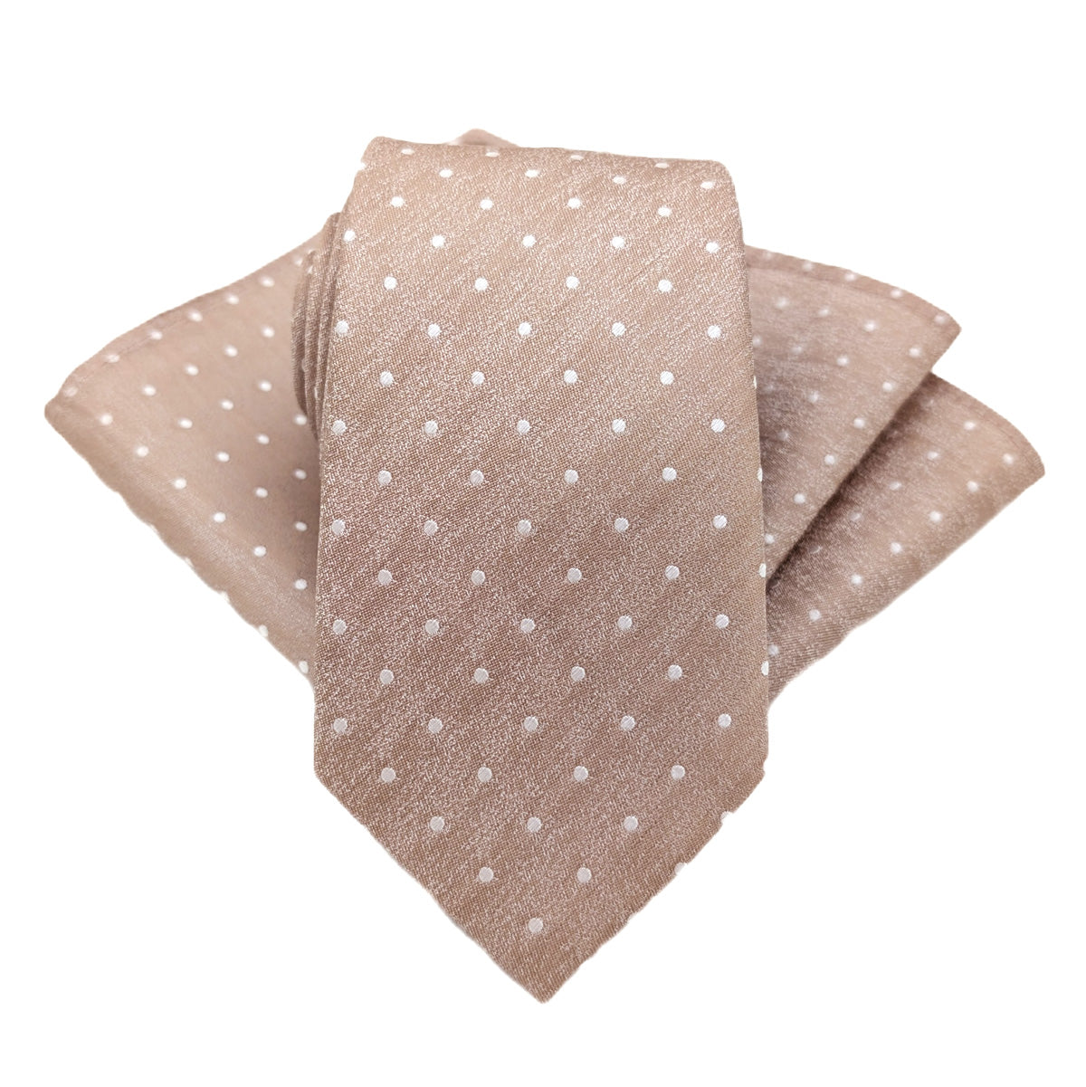 Coffee Dots Silk Wedding Swatch