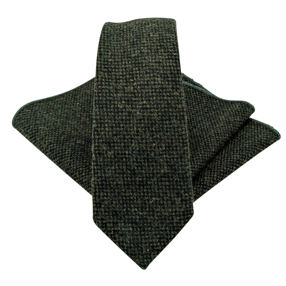 Dark Green Tweed Pocket Square